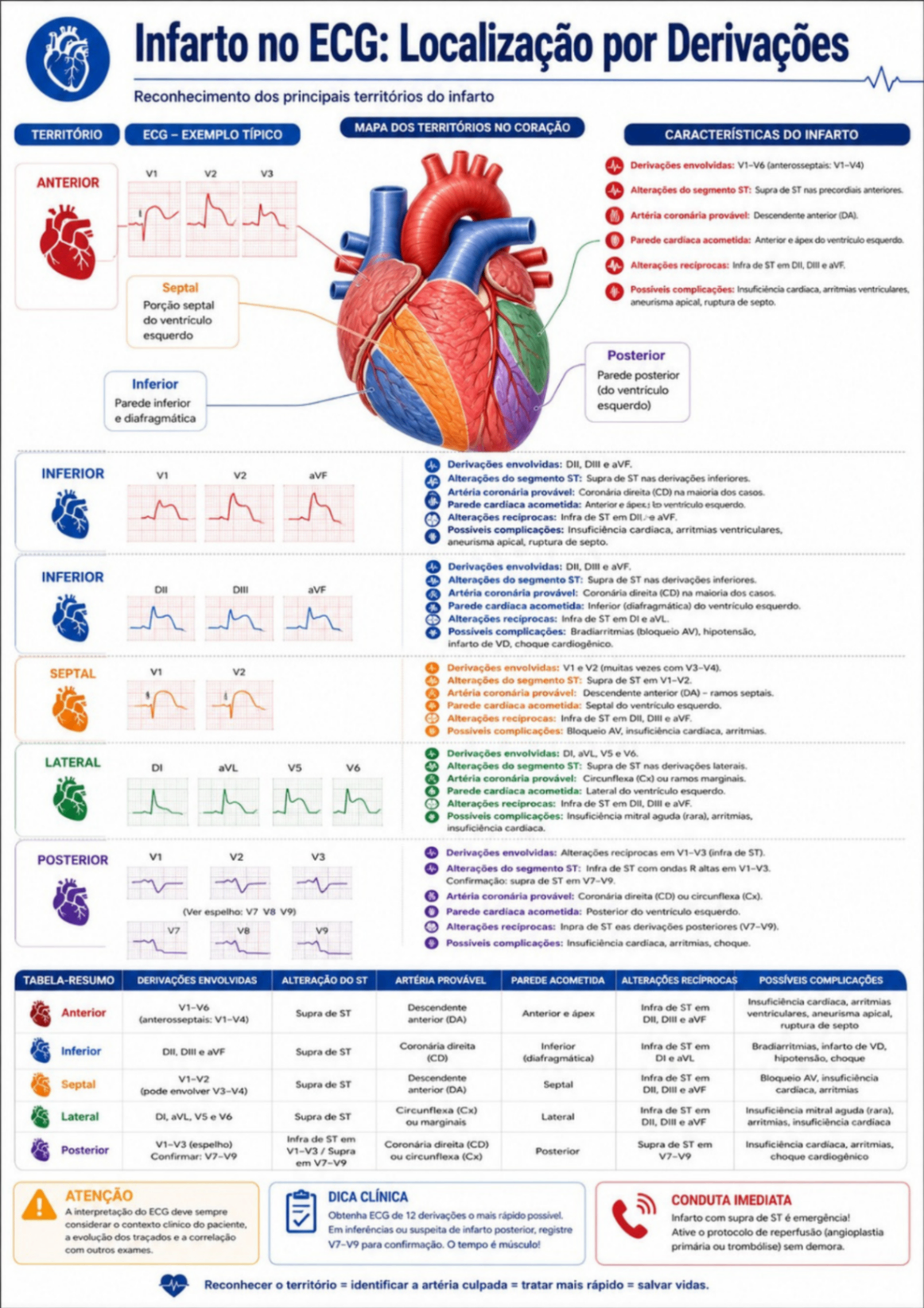Infarto no ECG — Localização